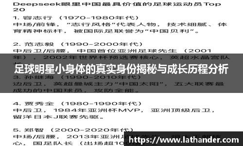 足球明星小身体的真实身份揭秘与成长历程分析